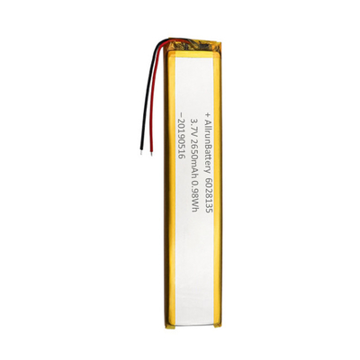 3,7 V 2650 mAh Li-Polymer-Akkus 6 mm ultraschmale kundenspezifische LiPo-Akkus