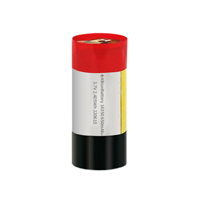 Zylindrischer kundenspezifischer Lipo-Akku 650 mAh 3,7 V Li-Polymer-Akku 16350