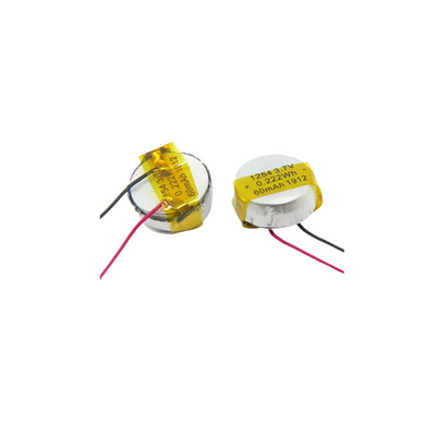 Button Li Poly Battery 1254 Leistungsstarker 3,7 V 60 mAh LiPo-Akku