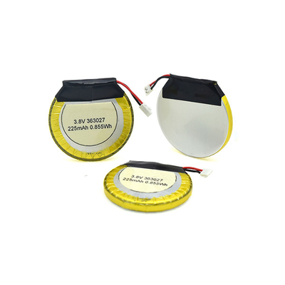 225 mAh 3,8 V Li-Polymer-Akku rund / LiPo-Akku für Bluetooth-Kopfhörer