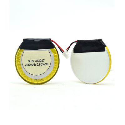 225 mAh 3,8 V Li-Polymer-Akku rund / LiPo-Akku für Bluetooth-Kopfhörer