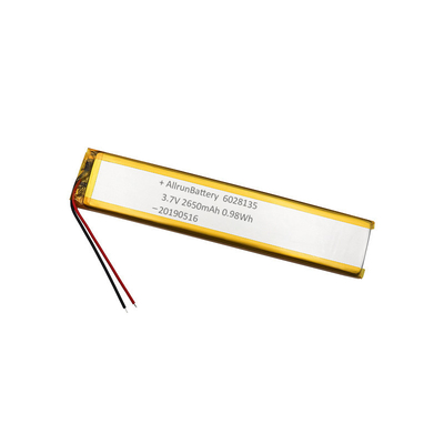 3,7 V 2650 mAh Li-Polymer-Akkus 6 mm ultraschmale kundenspezifische LiPo-Akkus