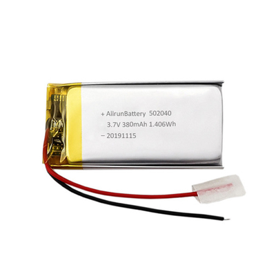 Dünner 3,7 V 380 mAh LiPo-Akku Kundenspezifischer Li-Ionen-Akku