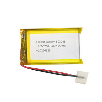 Leichtes Rechteck Wiederaufladbarer Li-Polymer-Akku 3,7 V 750 mAh LiPo-Akku