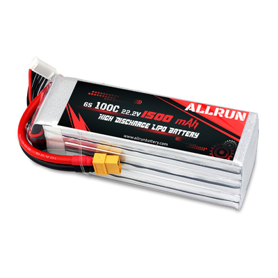 C-Rate LiPo-Akkupack mit hoher Entladung 100C 1500mAh 6S 22,2V
