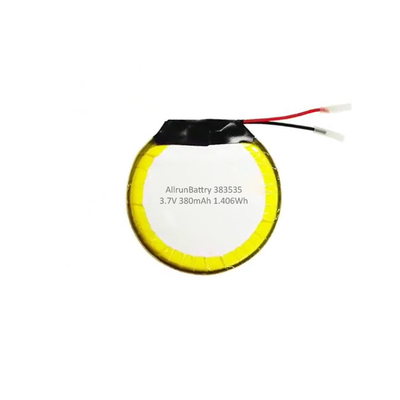 Kundenspezifischer 3,7 V 380 mAh LiPo Akku Runder Akku Lithium Polymer