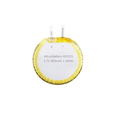 Runder kundenspezifischer LiPo-Akku 3,7 V 400 mAh Lithium-Polymer-Akku