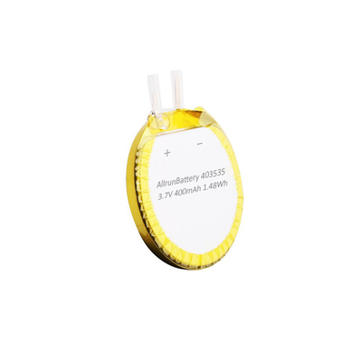 Runder kundenspezifischer LiPo-Akku 3,7 V 400 mAh Lithium-Polymer-Akku