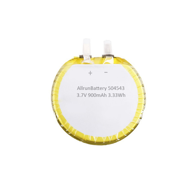 Kundenspezifischer zuverlässiger runder LiPo-Akku 3,7 V 900 mAh 504543 für Bluetooth-Kopfhörer