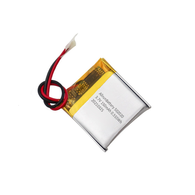Leistungsstarker 3,7 V 150 mAh wiederaufladbarer quadratischer LiPo-Akkupack 502020