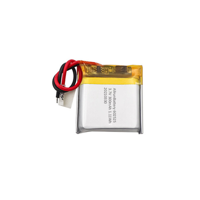 1C 3,7 V 300 mAh Lithium-wiederaufladbarer Polymer-Akkupack 602525