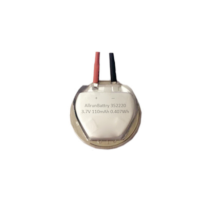 Leistungsfähige kundenspezifische neue LiPo-Batterie 3,7 V 110mAh mit Hexagon-Form 352220, Lithium-Ionenpolymer-Batterien