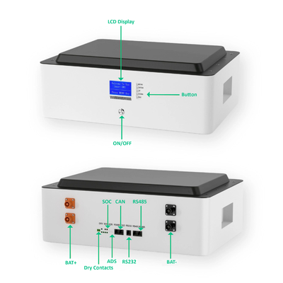 angebrachte Batterie 51.2V 100Ah 5KWh Gestell 6000mal für Solarenergie-System